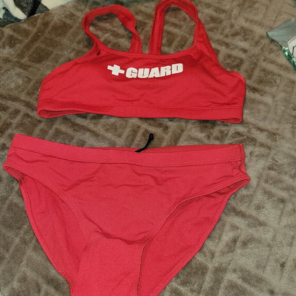 Women's Red Sporty Swim Set